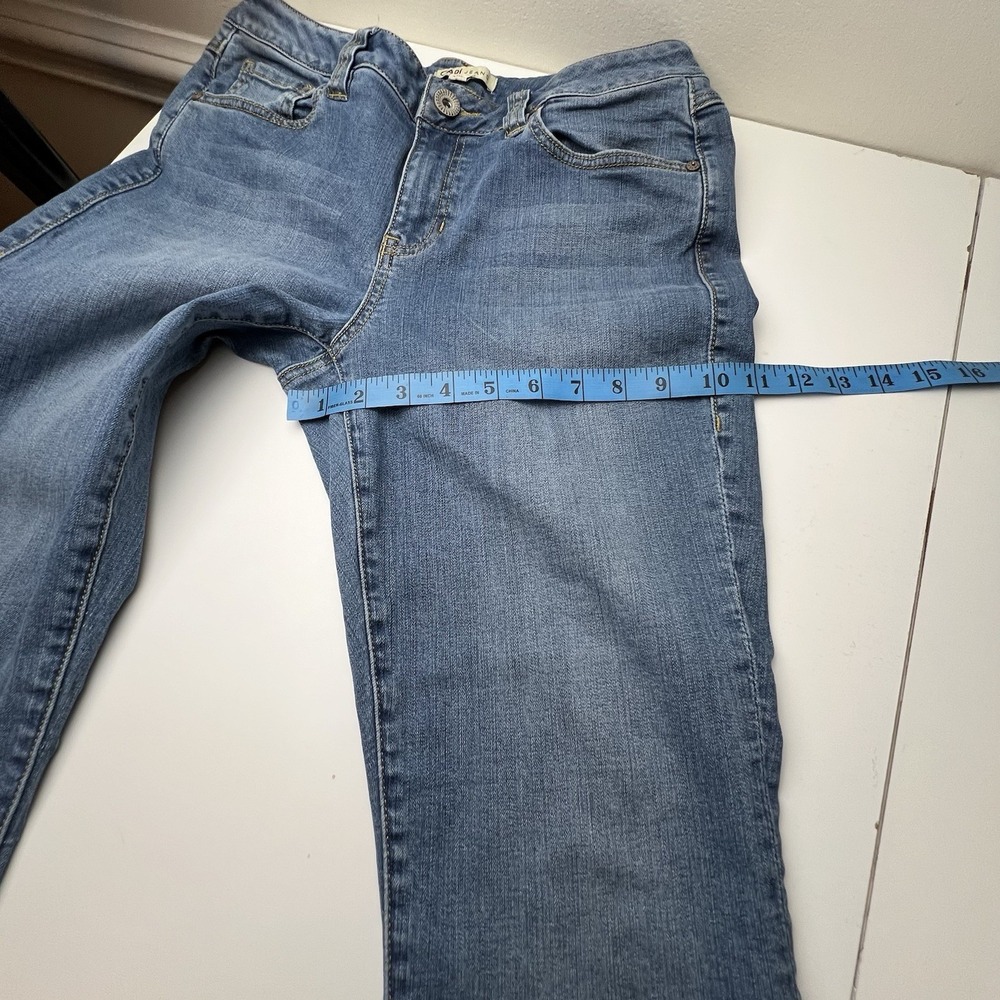 CAbi Zip Ankle Mid Rise Sz 8 Women's Light Wash Cropped Stretch Jeans Stye #232 - Picture 10 of 15